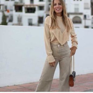 ZARA Ruffled Knit Sweater